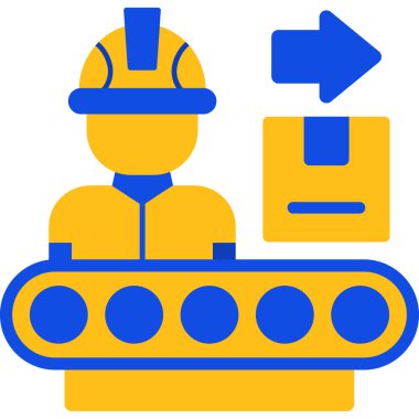 İşçi. Web simgesi basit illüstrasyon