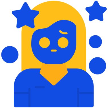 Kadın. Web simgesi basit illüstrasyon