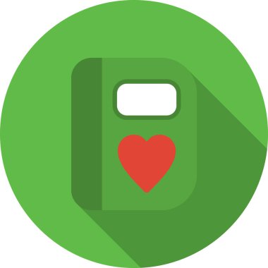 kalp aşk kartı simgesi, vektör, illüstrasyon