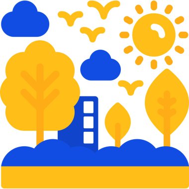 Moda tarzı izole edilmiş arkaplanda manzara simgesi