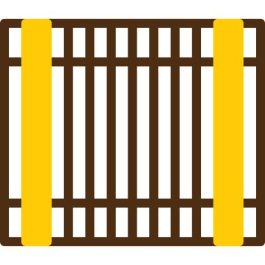 Bambu Mat Sarı Çizgili Daire Ağ simgesi, vektör illüstrasyonu