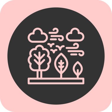 Modern ağaç simgesinin vektör illüstrasyonu