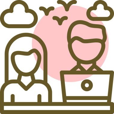 Bir çift simgesinin vektör illüstrasyonu