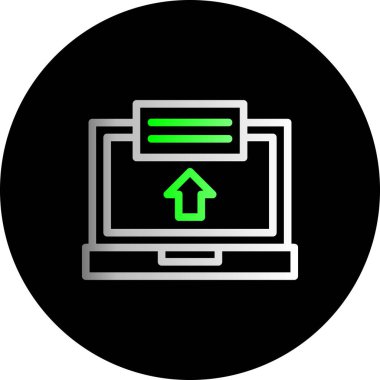 Soyut arkaplanda dizüstü bilgisayar simgesi izole edildi