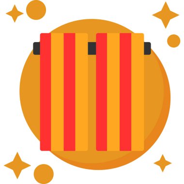 Noel süslemeli düz davul ikonu. vektör illüstrasyonu