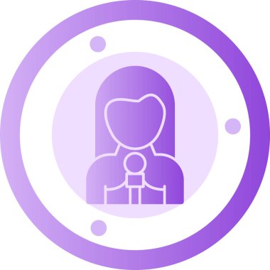 Gülümseyen ikon vektör çizim tasarımı olan kadın