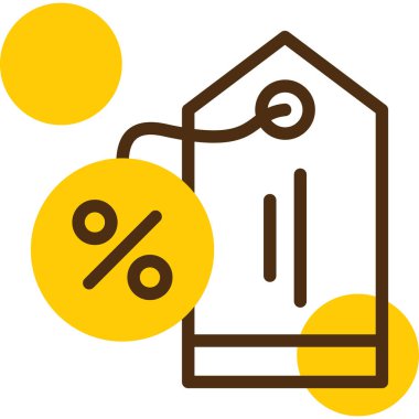 İndirim ikonu. Web için fiyat etiketi vektör simgelerinin özet çizimi