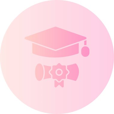 Mezuniyet şapkası simgesinin vektör çizimi