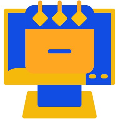 bilgisayar masası simgesi düz biçimli