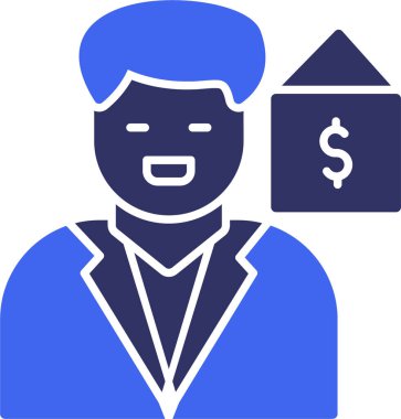 iş adamı simgesi, vektör illüstrasyonu