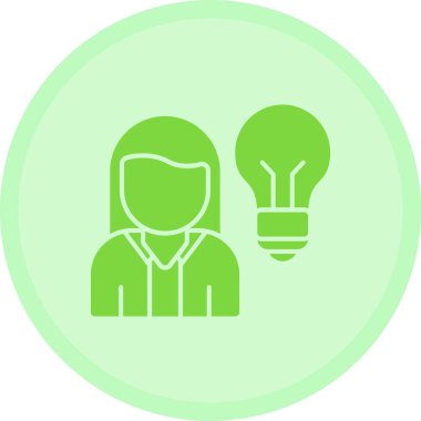 Bir insanla ampuller, fikir simgesi