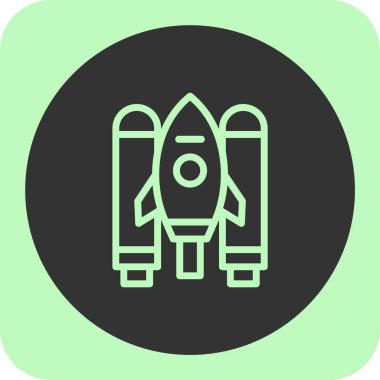 Roket. Web simgesi basit illüstrasyon