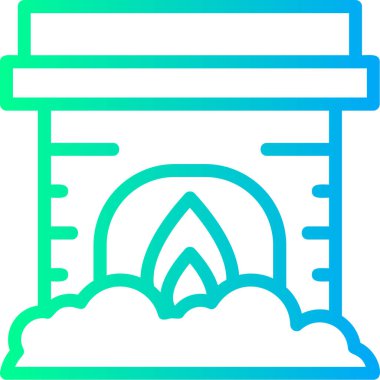 Şömine. Web simgesi basit illüstrasyon