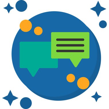 Sohbet balonu simgesi, vektör illüstrasyonu