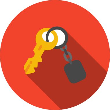 Anahtar zinciri Düz Gölge Ağı simgesi, vektör illüstrasyonu