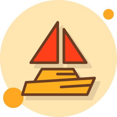 Tekne. Web simgesi basit illüstrasyon