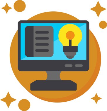 fikir düz vektör simgesi