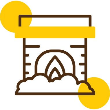 şömine ağ simgesi, basit vektör illüstrasyonu