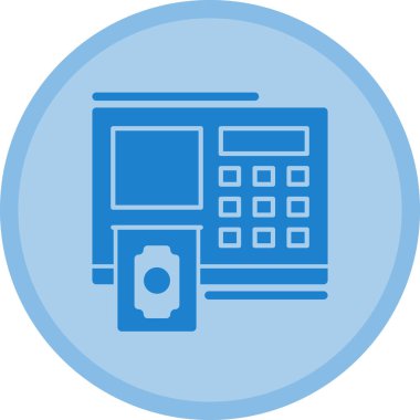 ATM basit simgesi, vektör illüstrasyonu