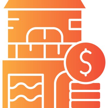 Banka. Web simgesi basit illüstrasyon