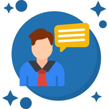 Konuşma balonu vektör illüstrasyonuyla iş adamı