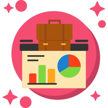 iş düz vektör simgesi