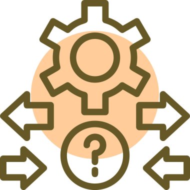 Soru işareti olan bir dişlinin vektör çizimi