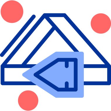 Çatısı ve çatısı olan bir evin vektör illüstrasyon simgesi