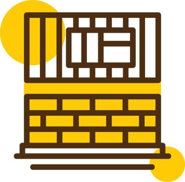 Bina. Web simgesi basit illüstrasyon