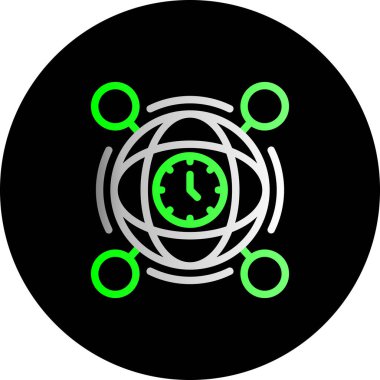 Benzersiz molekül vektör glyph simgesi