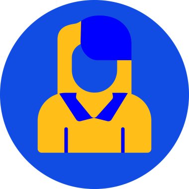 Kadın. Web simgesi basit illüstrasyon