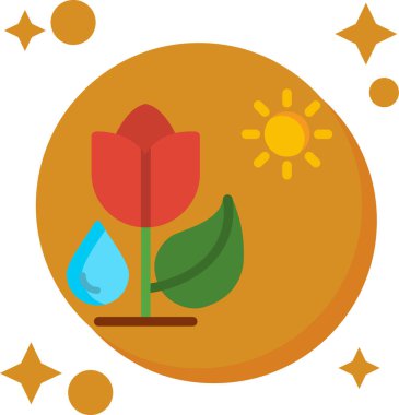 Beyaz arkaplan üzerinde damlası olan bir çiçeğin vektör çizimi