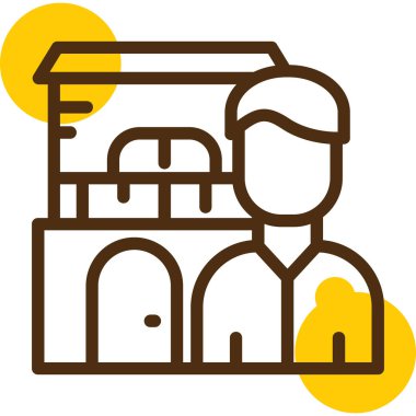 Bina. Web simgesi basit illüstrasyon