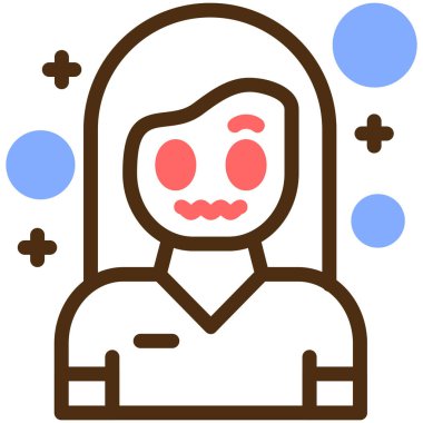 Kadın avatarı, illüstrasyon, beyaz arkaplan vektörü.