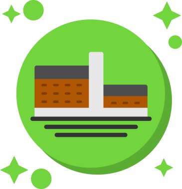 Fabrika Binası simgesi, düz stil