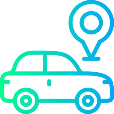 araba konumu haritası simgesi ana hat biçiminde