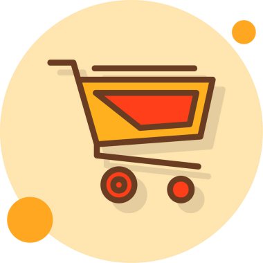 Alışveriş arabası simgesi, vektör illüstrasyonu