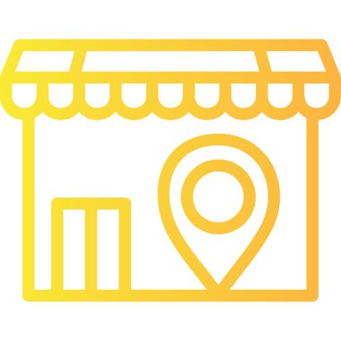 konum dükkânı simgesi, vektör illüstrasyonu