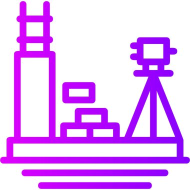 Deniz feneri. Web simgesi basit illüstrasyon