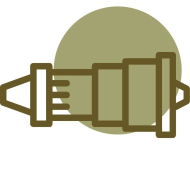 Roket. Web simgesi basit illüstrasyon