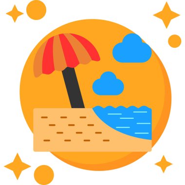 Plaj simge vektör çizim