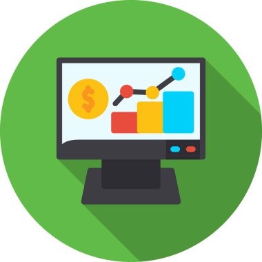 iş analizi vektör simgesi düz tasarım