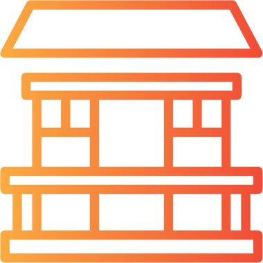 Bina. Web simgesi basit illüstrasyon