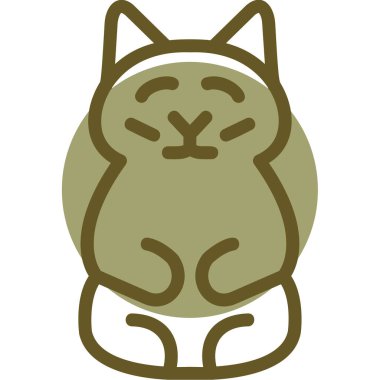 Kedi. Web simgesi basit illüstrasyon