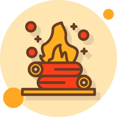 şenlik ateşi ikonu vektör illüstrasyonu