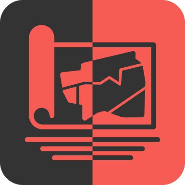 Haritalı bir tabletin vektör çizimi