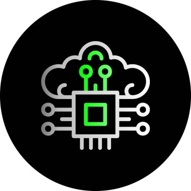 bulut teknolojisi ikon vektör illüstrasyonu