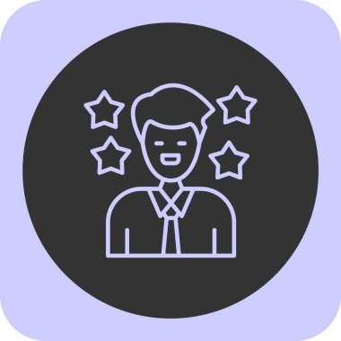 Soyut arkaplanda iş adamı simgesi izole edildi