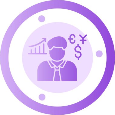 Dolar işareti olan bir iş adamının vektör çizimi