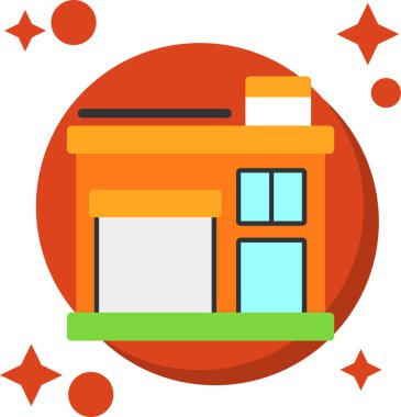 ev inşa simgesi düz stil